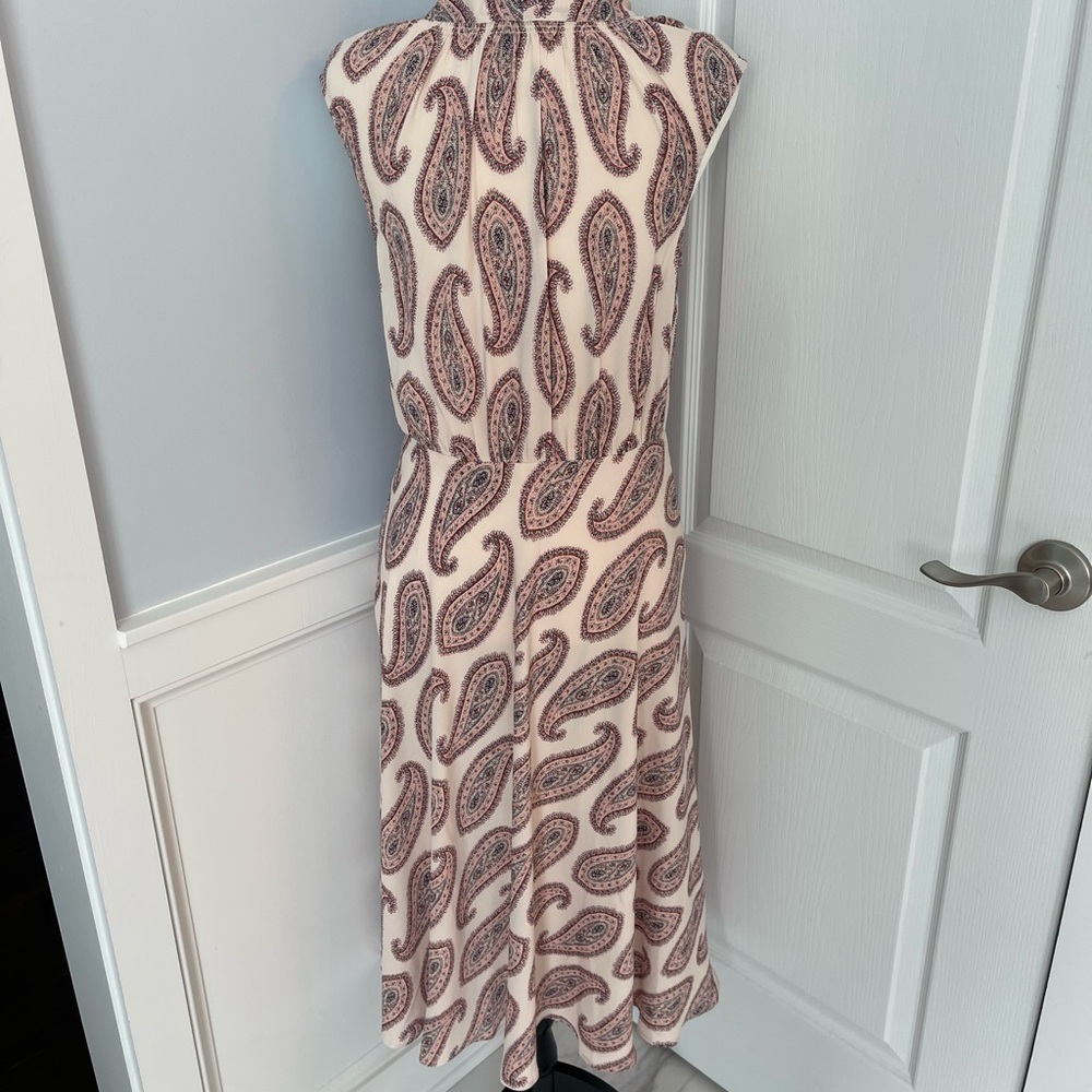 Elegant Pink and Blue Midi Dress